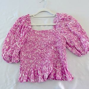 SPECKLED SMOCKED TOP